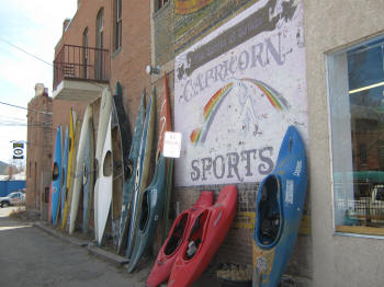 The Historic Capricorn Sports Boat Wall in downtown Salida